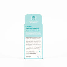 Wild Deodorant - Aqua Refillable Case & Natural Deordorant - Fresh Cotton & Sea Salt