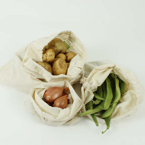 A Slice Of Green Organic Cotton Produce Bag Variety Pack - Set of 3